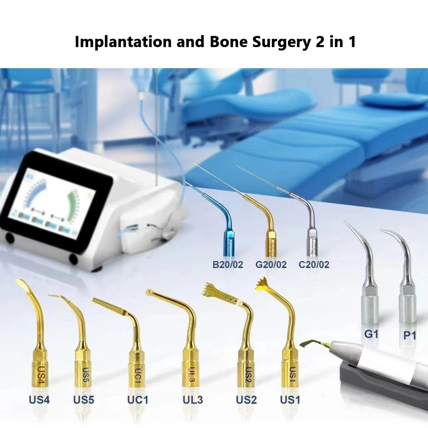 LED Dental Surgical Piezo Bone Ultrasurgery 2 x LED Handpiece