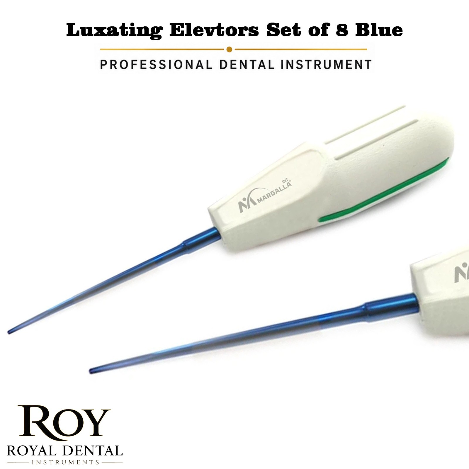 Set Of 8 Dental Oral Surgery White Plastic Luxating Root Extracting Elevators