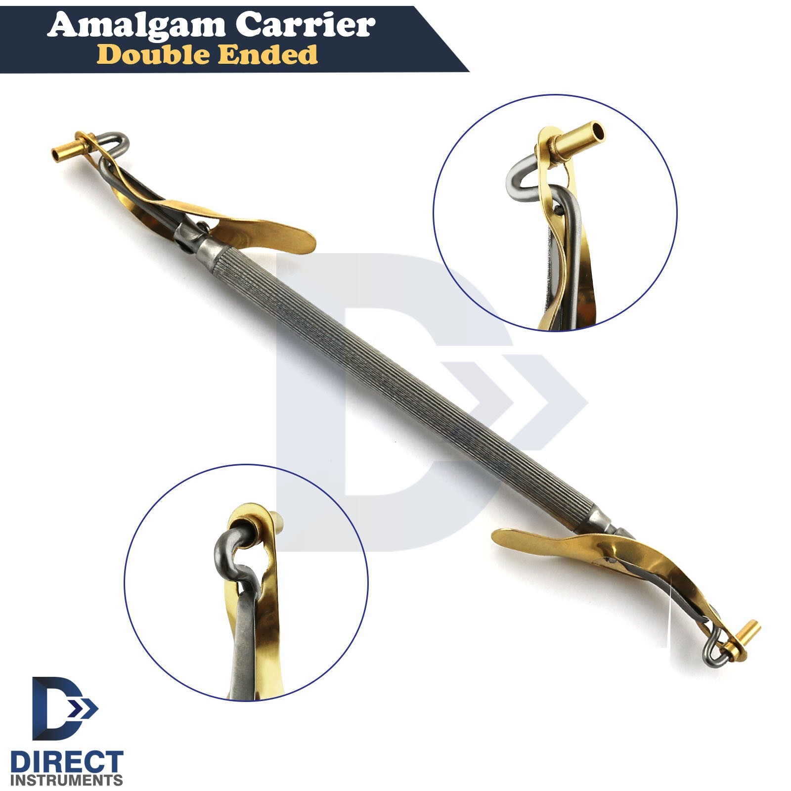 Amalgam Carrier Filling Tools Double Sided 2mm – 2.5mm Gold Dental Filling Gun