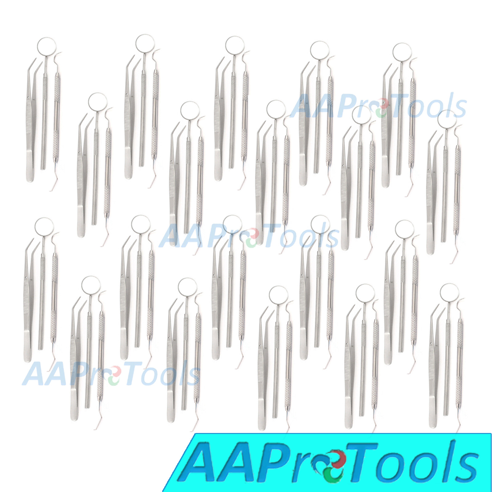 AAPRO NEW 45 Instruments Basic Dental Set Mirror Explorer College Plier S.S