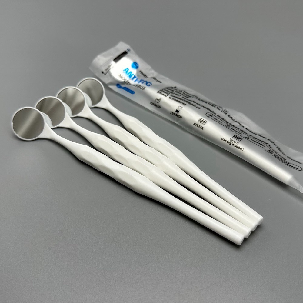 Dental Plastic Anti-fog Mirror Single Side White Color 5/10/20/50Pcs
