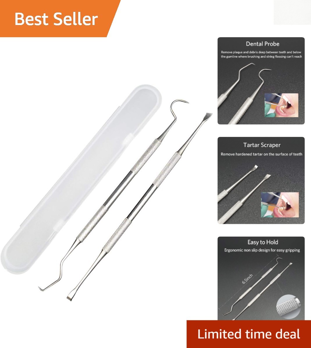 Stainless Steel Dental Hygiene Kit: Professional Teeth Cleaning Tools for Home