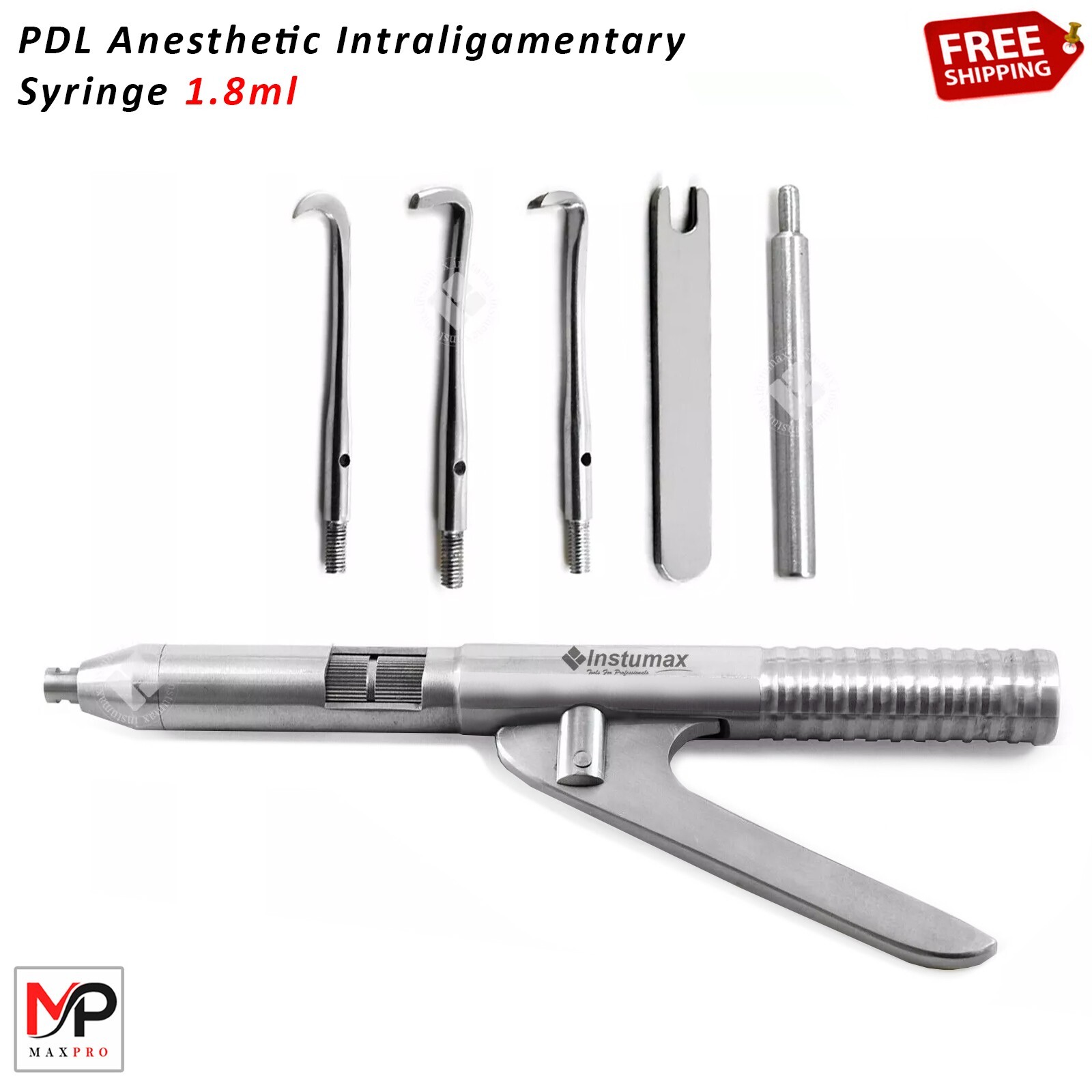 PDL Anesthetic Intraligamentary Syringe 1.8ml Curved Dental Oral Gum Anesthesia