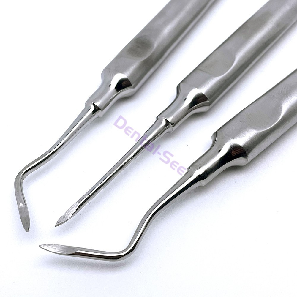 3Pcs Dental Tooth Extraction Forceps Pliers Elevator Apical Root Tip Extractor