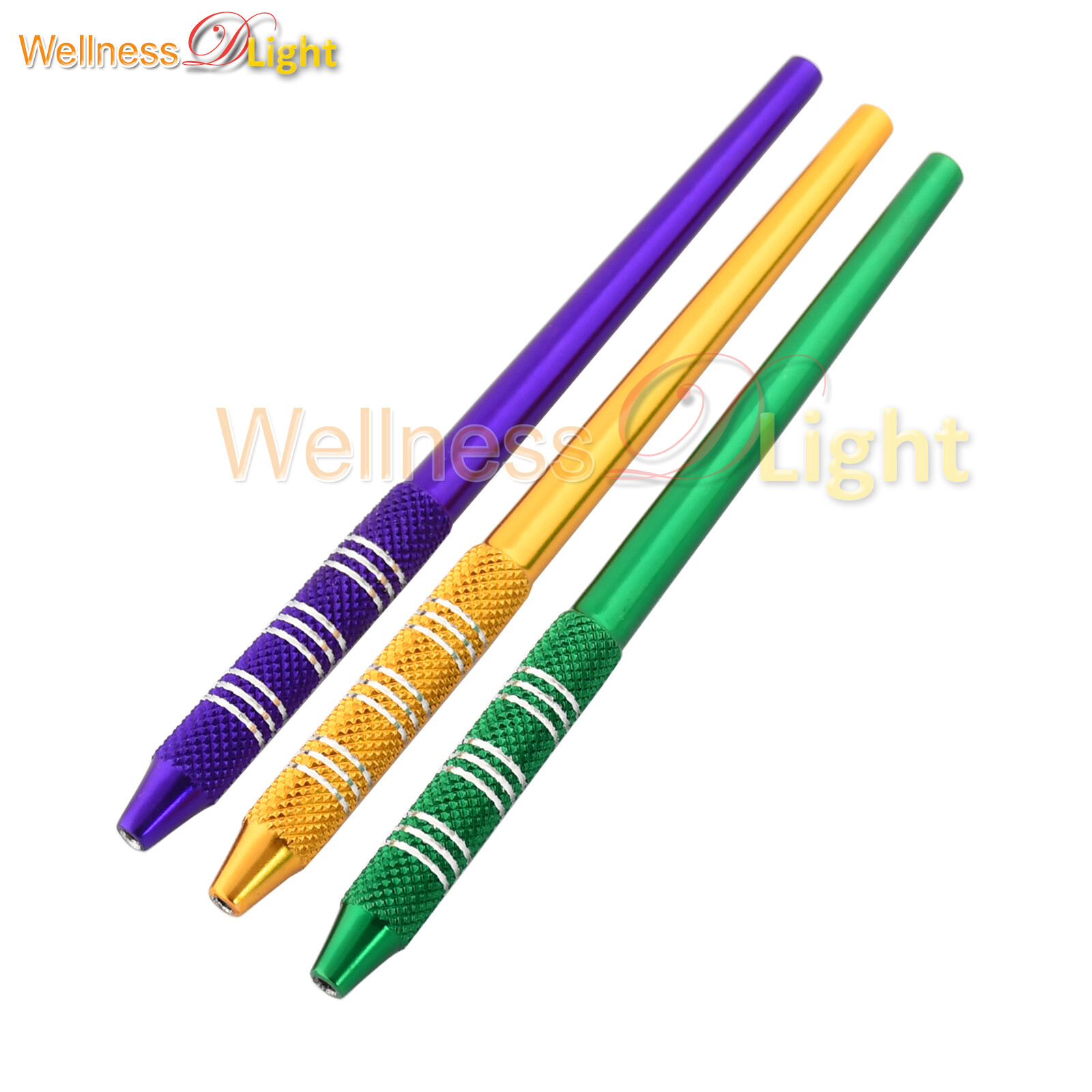 3 Pcs Dental Basic Mouth Mirror Handle Examination, Gold/Purple/Green DN-2300