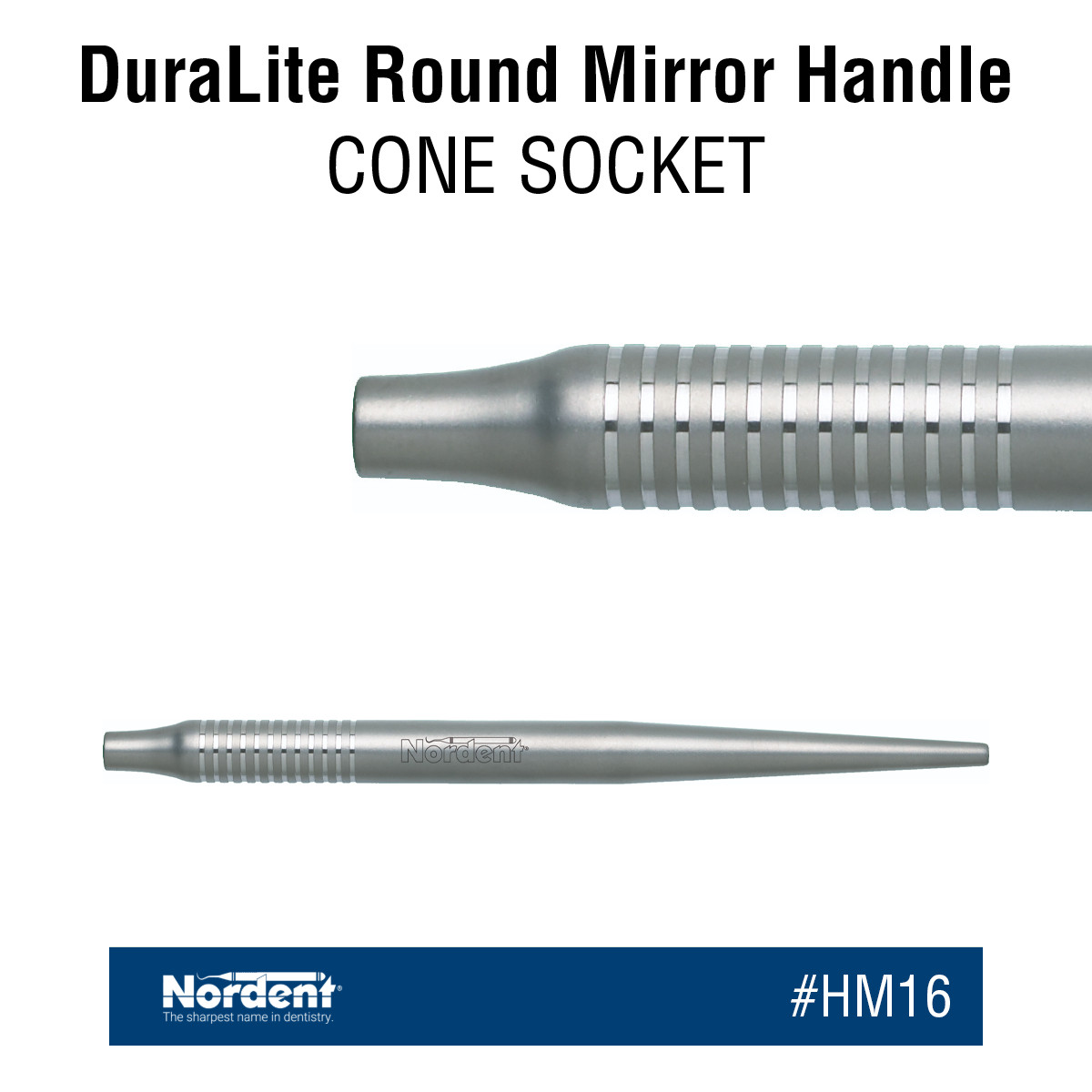 1x Dental NORDENT DuraLite Round Mirror Handle (ConeSocket)