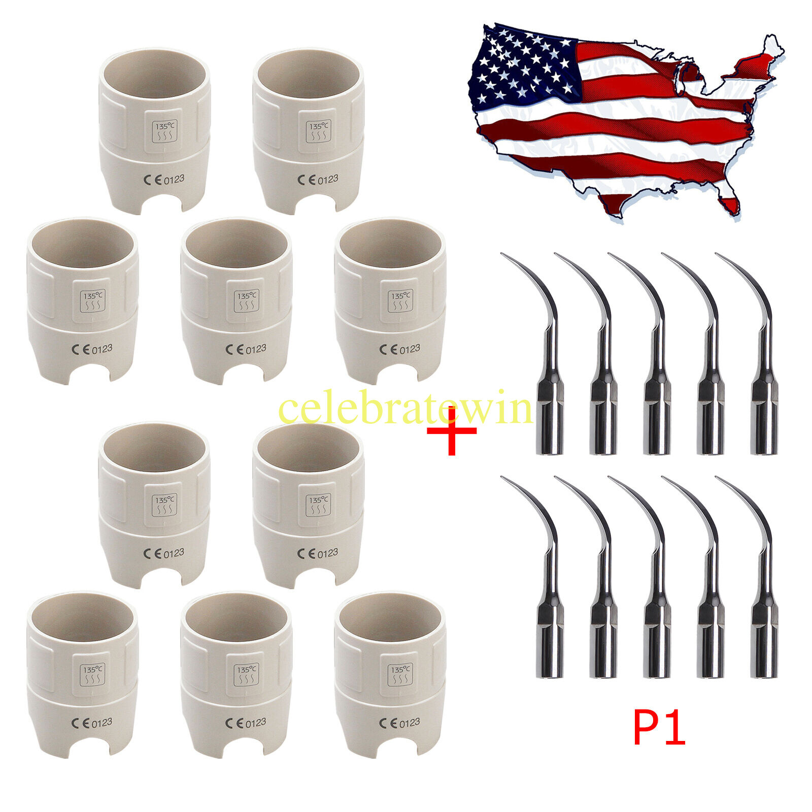 10 Dental Wrench fit EMS w/ Ultrasonic Perio Scaling Tips P1