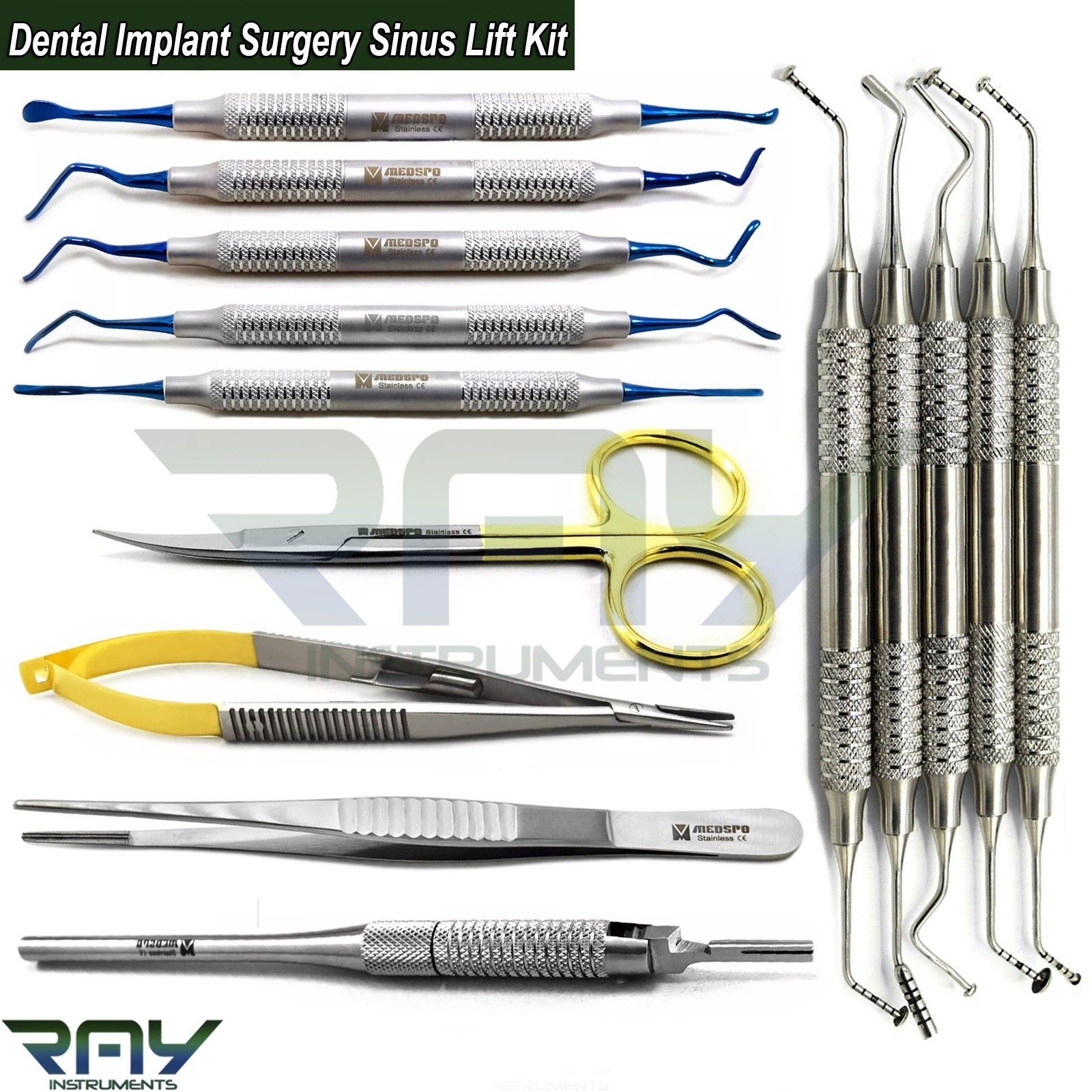 Dental Implant Surgery Kit Mushroom Bone Graft Sinus Lift Vista Tunneling Set