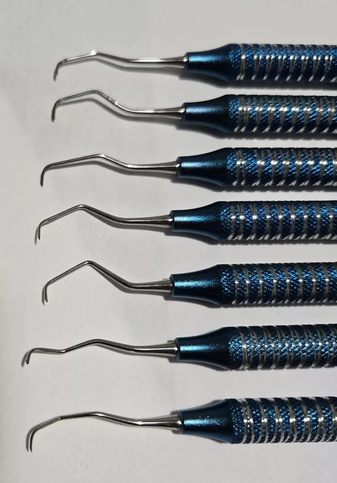 7 Pcs Dental Gracey Curettes 1/2 to 13/14 Periodontal Hollow Handle Steel NEW CE