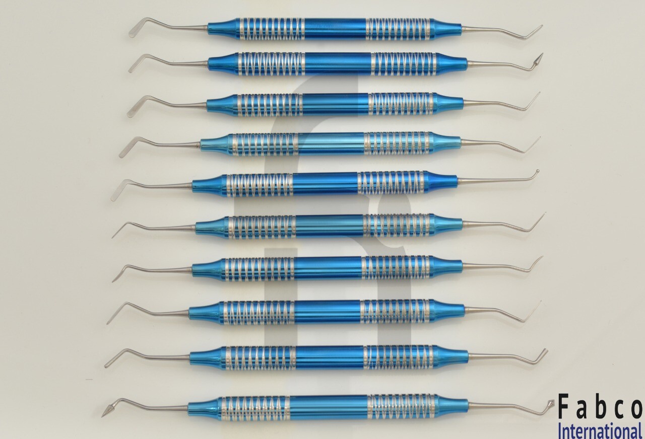 10Pcs Dental Composite Filling Instrument Blue Titanium Coated Restorative Kit