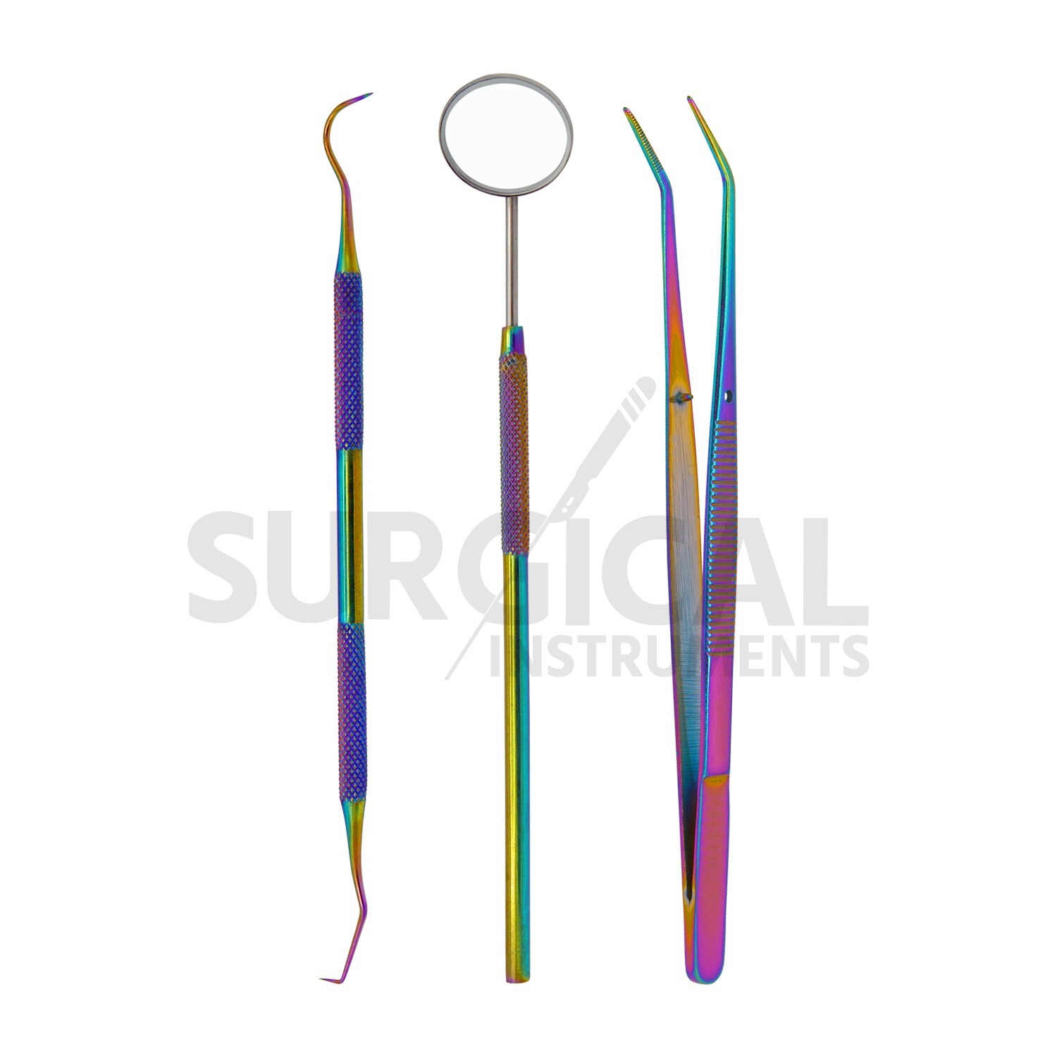 45 Instruments Basic Dental Set Mirror Explorer College Plier Rainbow German Gr