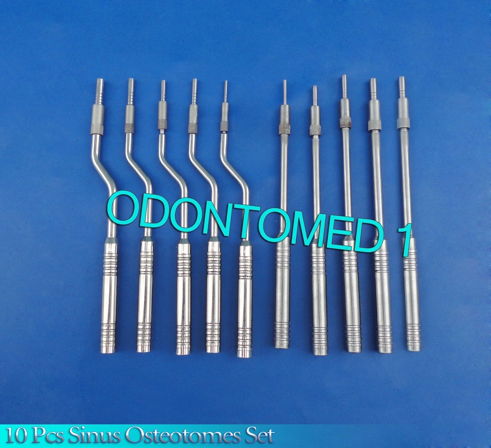Lot of 10 Pcs Set SINUS Osteotomes(Str+Cvd)Dental Lab Tools Surgical Instrumets