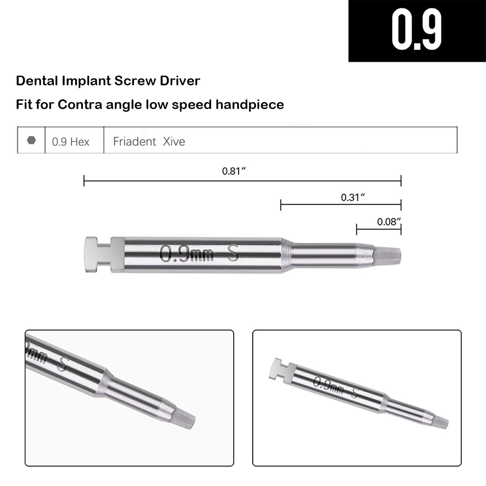 Implant Hex Driver Abutment Screw Screwdriver Torque Wrench for Zimmer Noble ITI