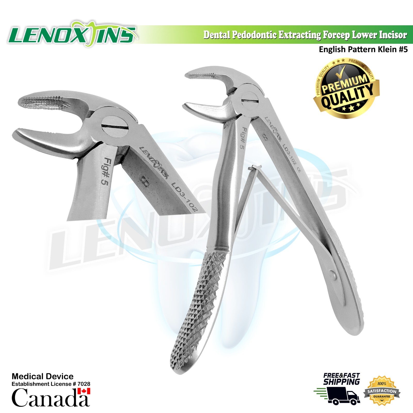 Dental Pedo Extracting Forceps Lower Incisors German SS, Micro Serrated Edges CE