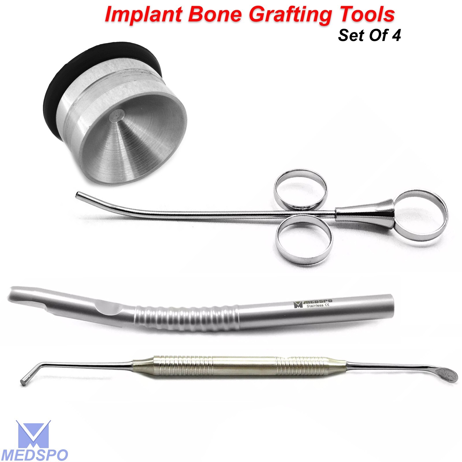 Implant Bone Grafting Kit Bone Graft Syringe Scraper Dental Bone Spoon Packer CE