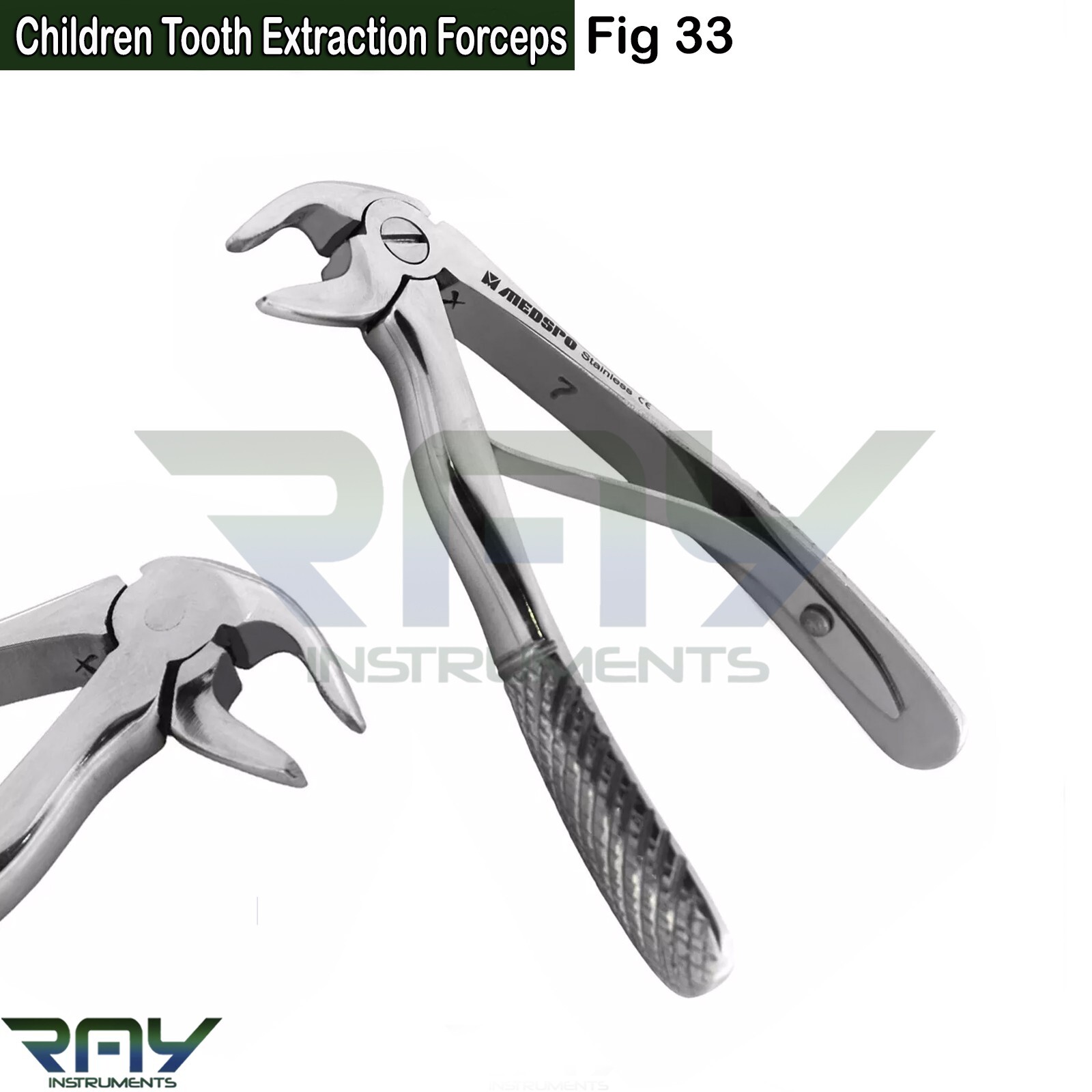 7 Pcs Children Tooth Extracting Forceps Upper Lower Premolars Dental Instruments