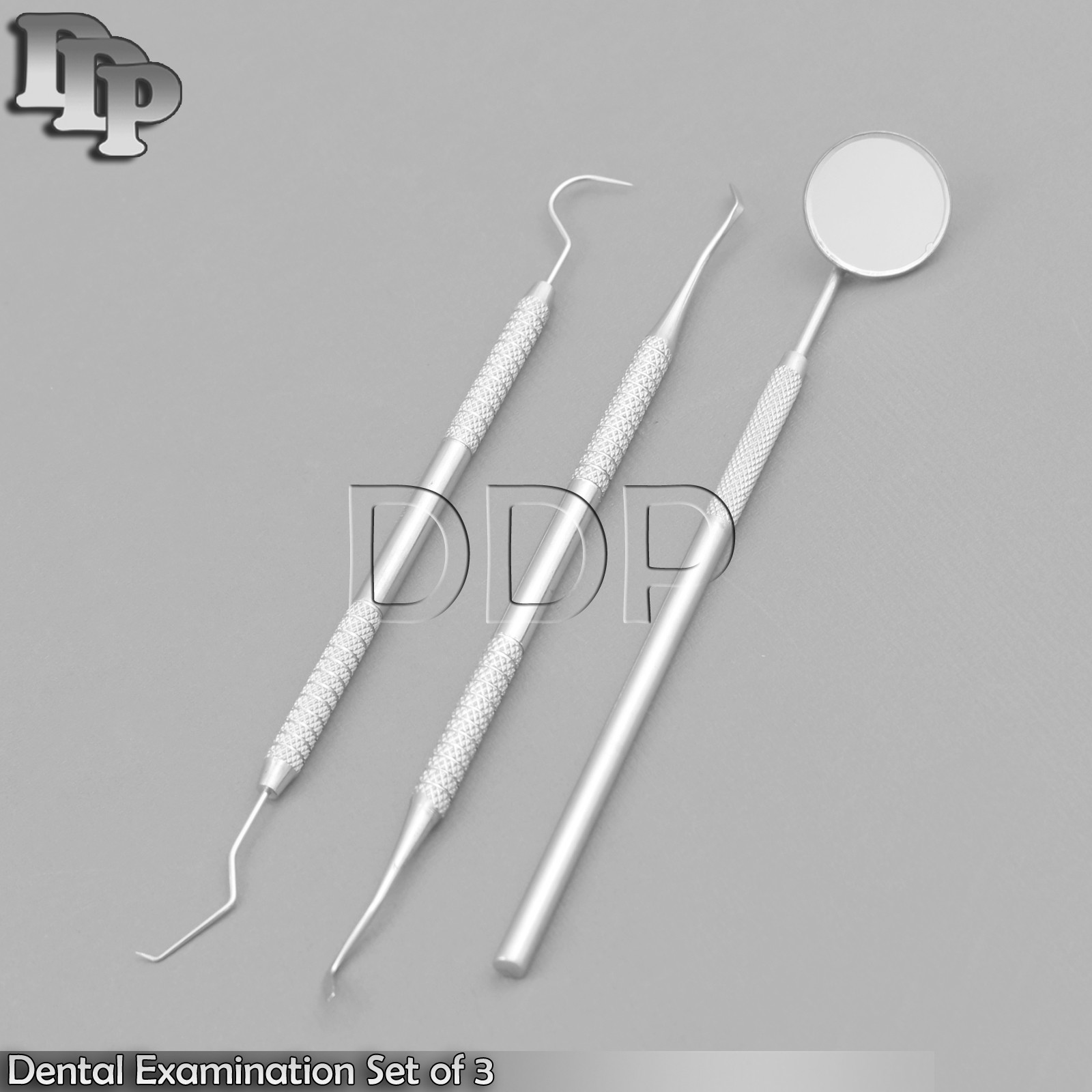 Mirror 5, Explorer23/17, Heidemann Spatula Dental Examination Set of 3 Pcs