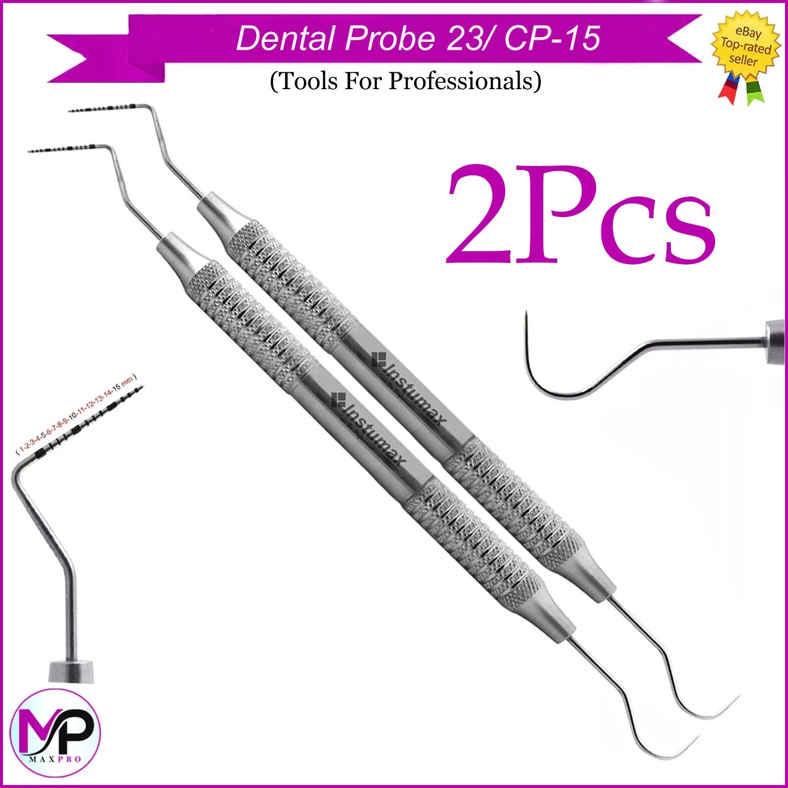 X2 Dental Probe 23/CP-15 – Hollow Ring Handle Precision Dental Tool