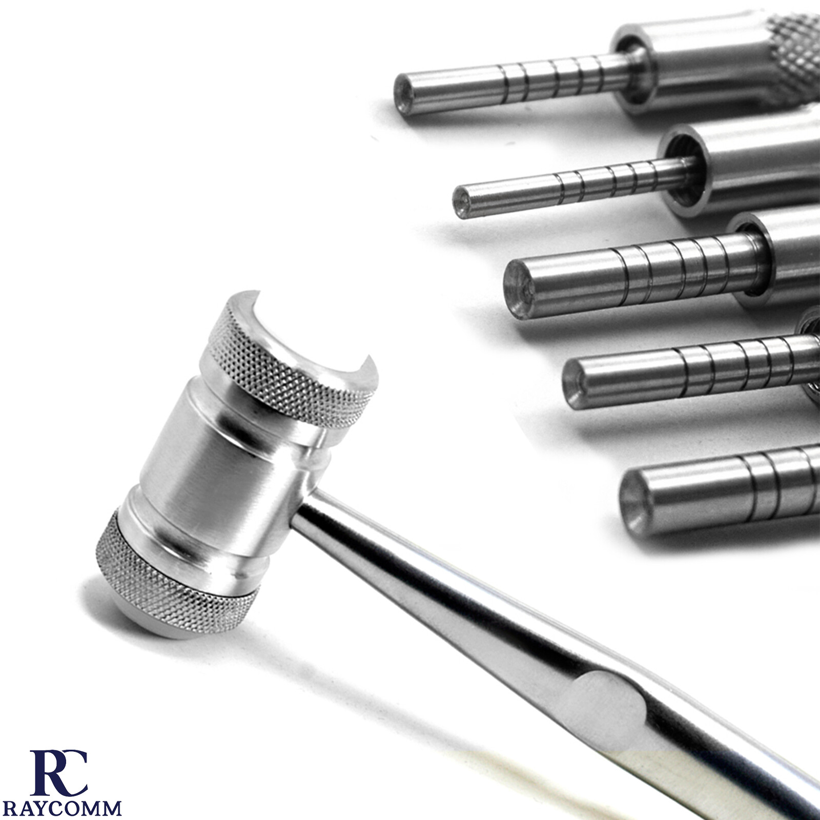 Dental Osteotome Set Concave Tip Sinus Lift Implant Bone Graft Mallet Hammer CE