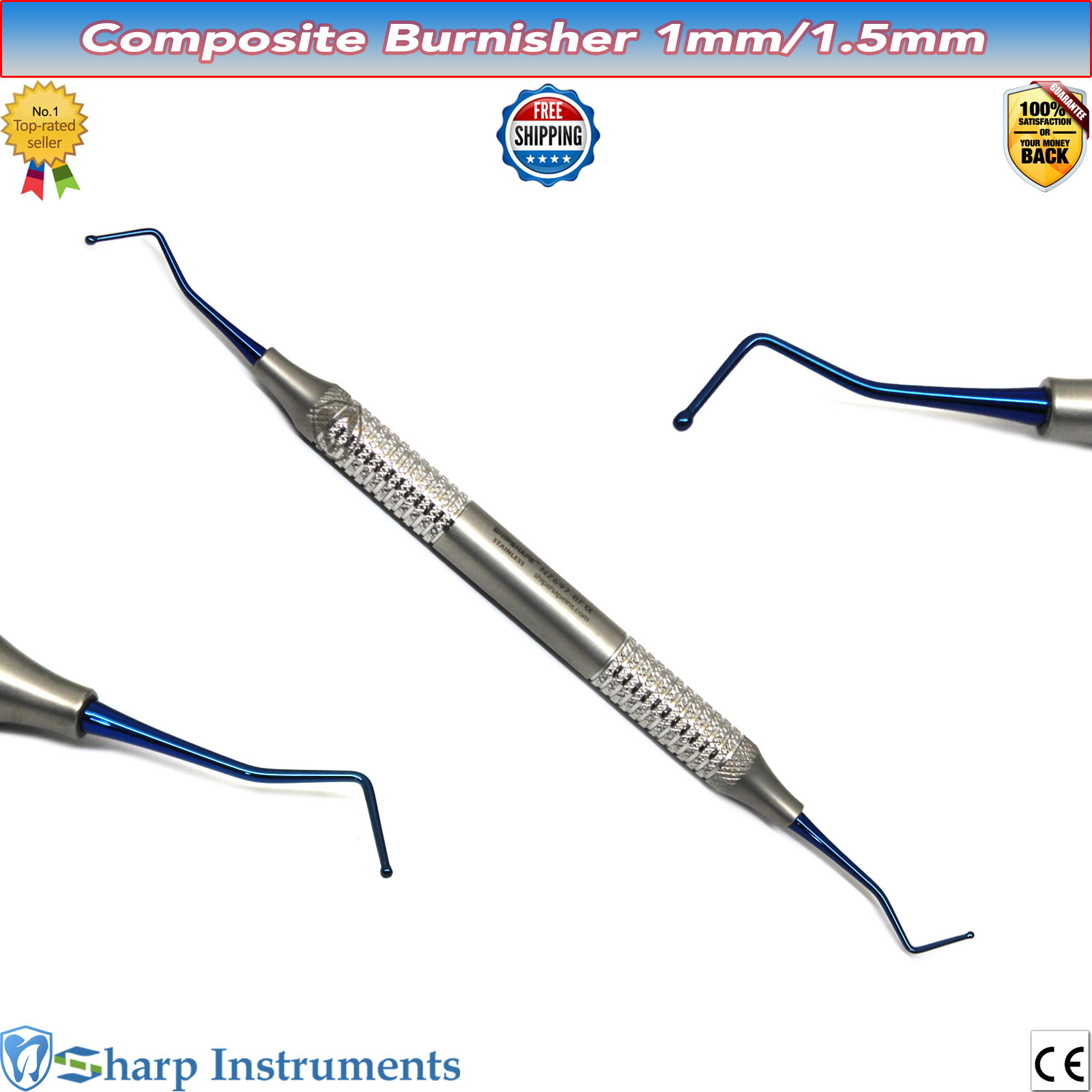 Ball Burnisher 1mm/1.5mm, Amalgam Contouring, Cavity Filling Dental Instruments