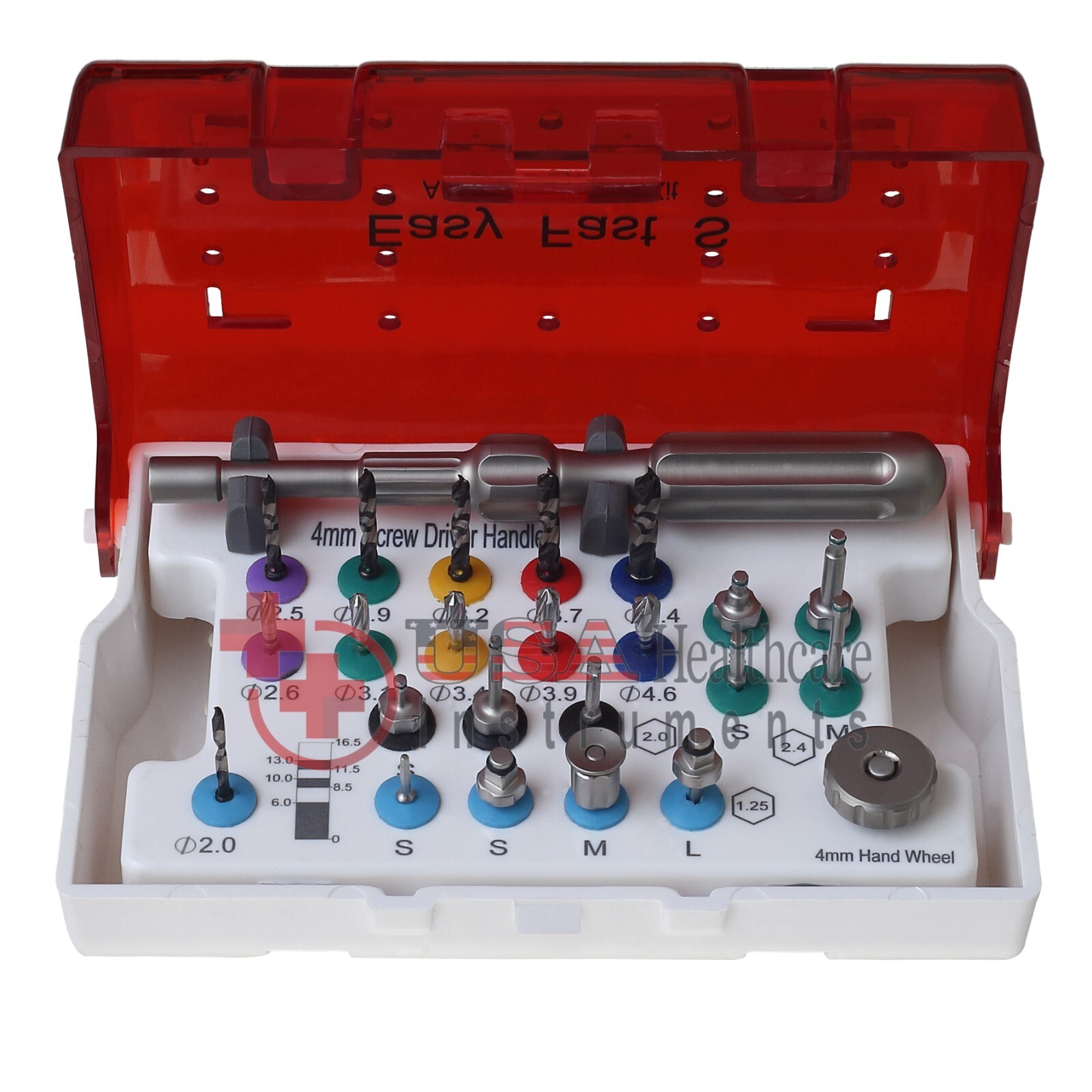 Advanced Surgical Drill Kit Screw Drivers Torque Ratchet Wrench Autoclave Box CE