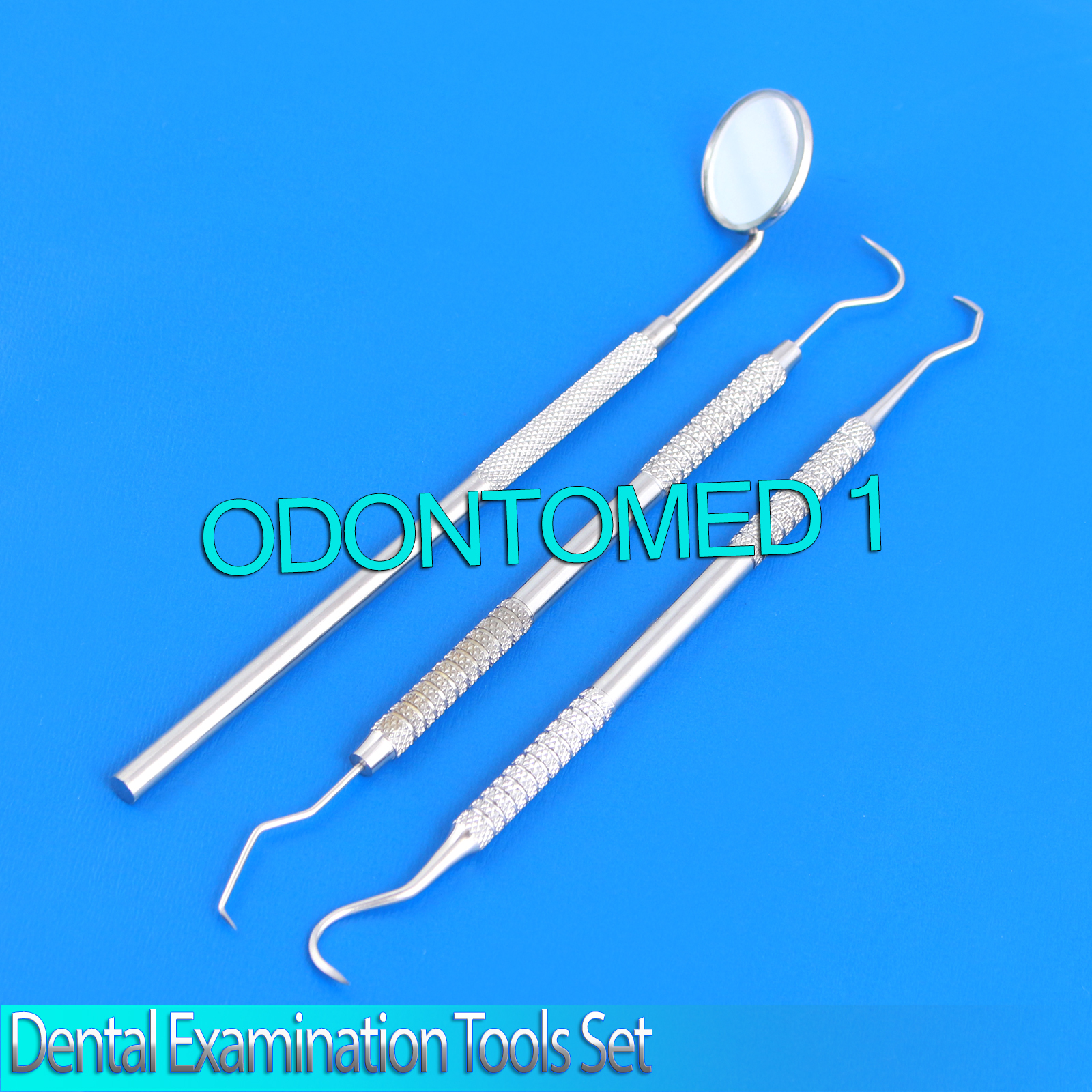 Mouth Mirror With Handle, Sickle Scaler And Explorer Dental Examination,pr-175