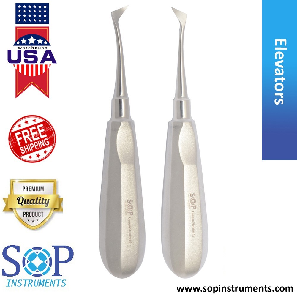 Dental Tooth Extraction Cryer Elevators Left & Right Surgical Root Instruments