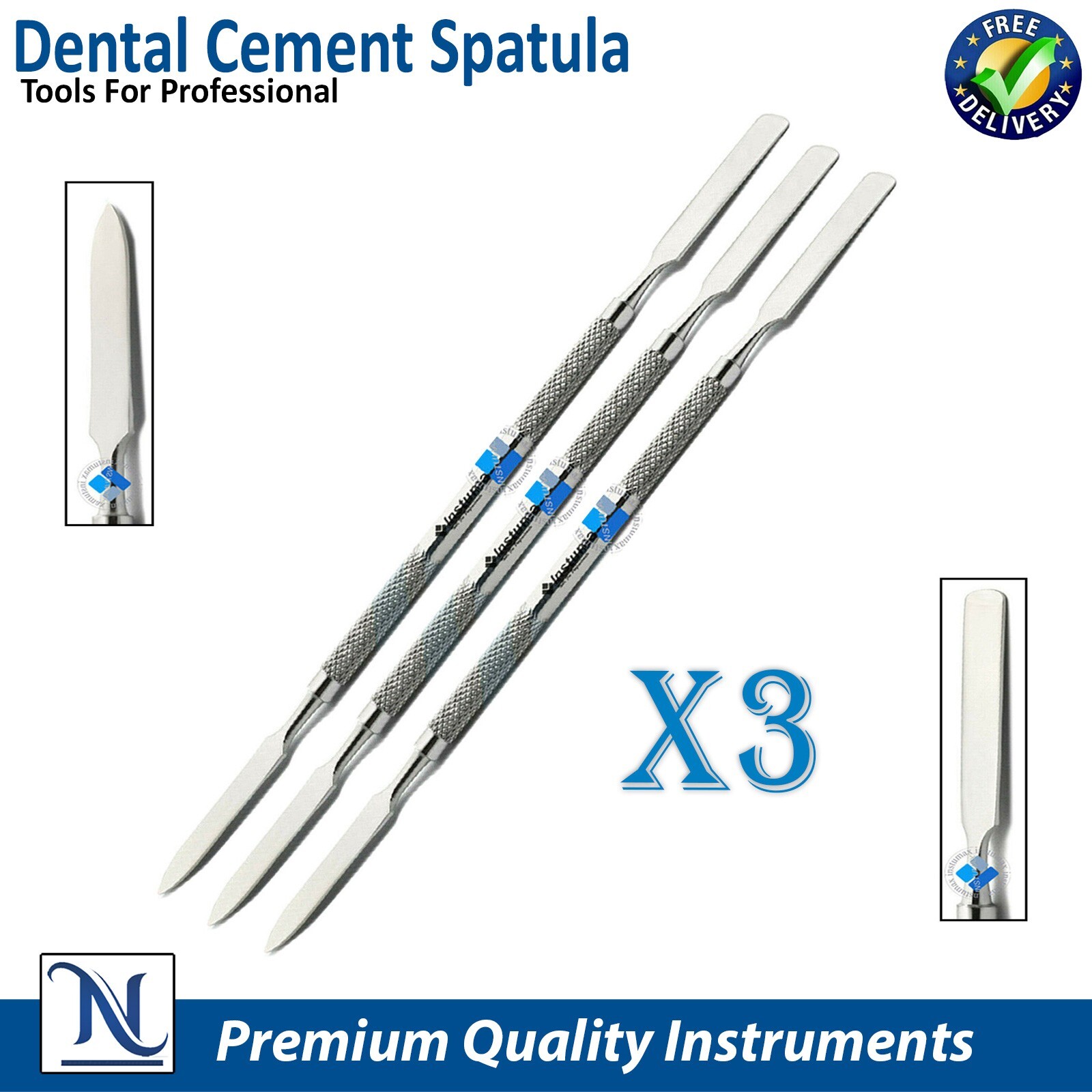 Dental Cement Mixing Spatulas Lab Wax Modelling Premium Instruments Set of 3 Pcs