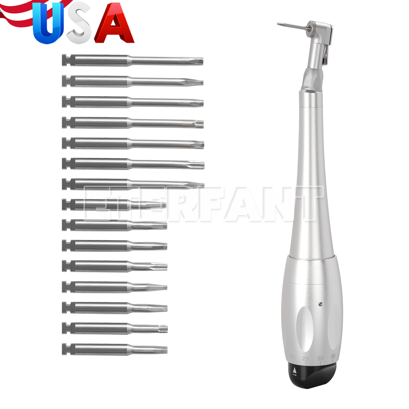 Dental Universal Implant Kit Torque Wrench Contra Angle &16pcs Drivers Silver