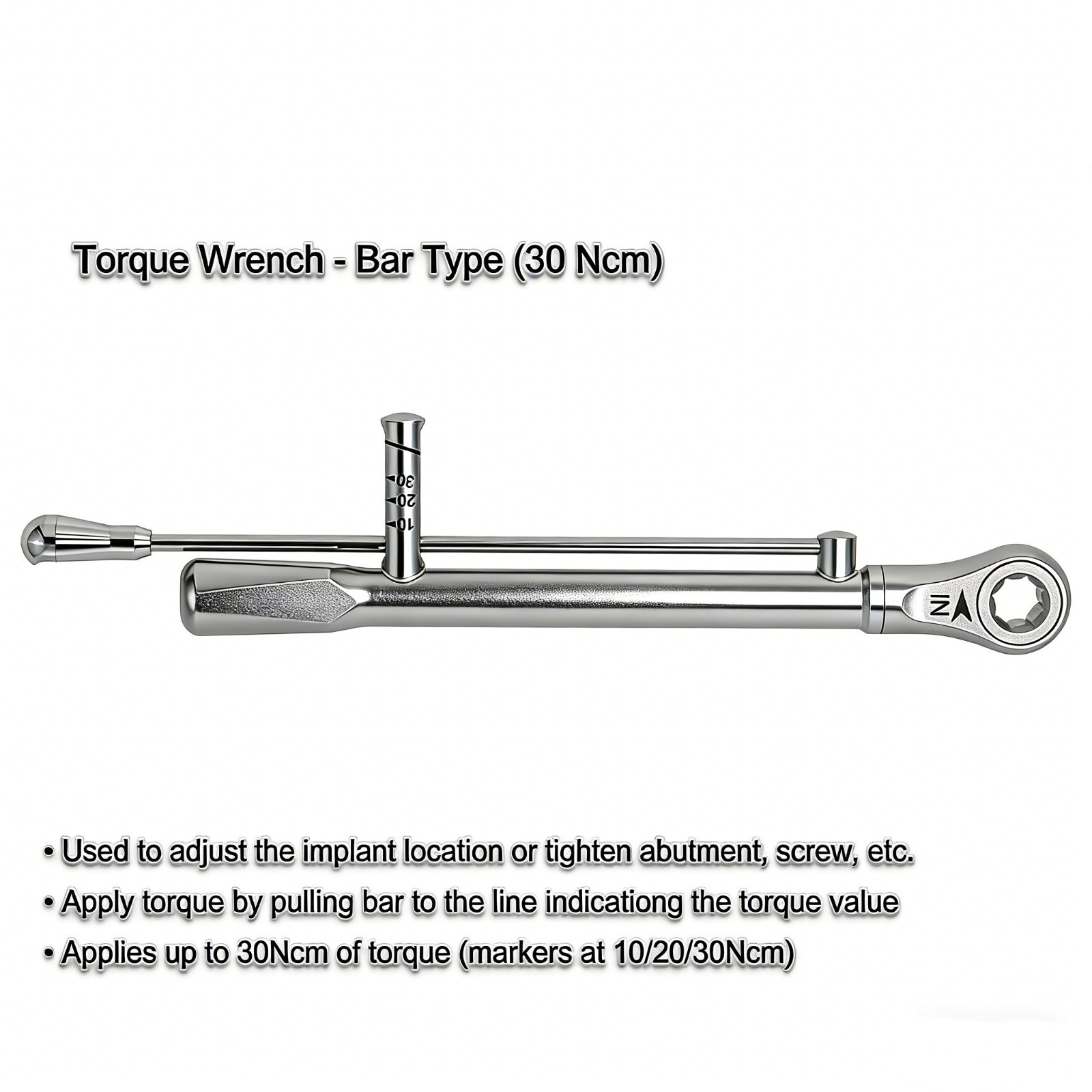 Hiossen Osstem style Dental Implant Hex 1.2 Drive Torque Wrench Latch Screwdrive