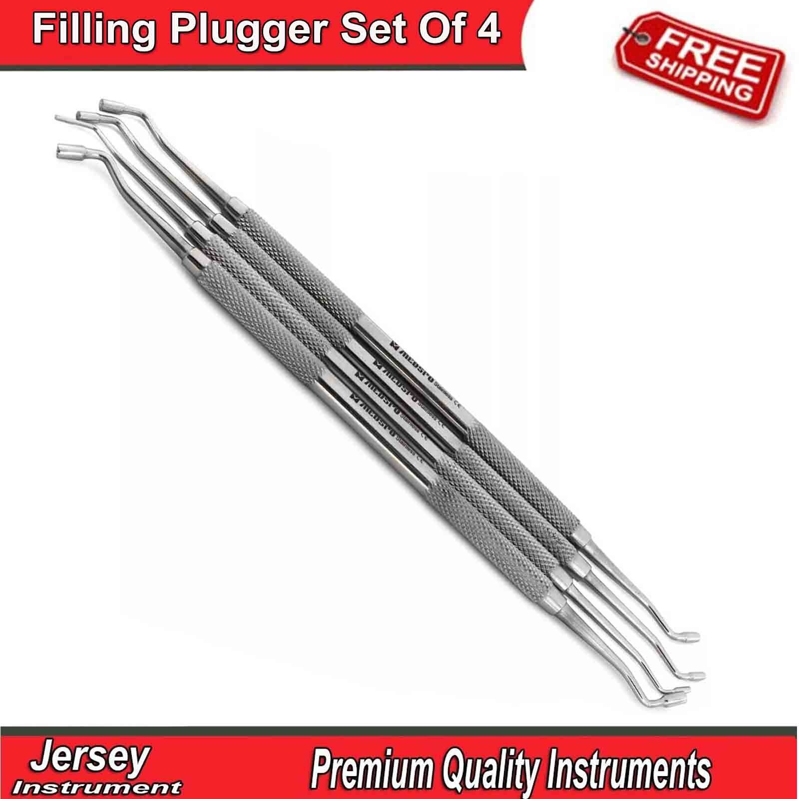 Dental Amalgam Filling Plugger Condenser Set Of 4 Dentistry Instruments CE