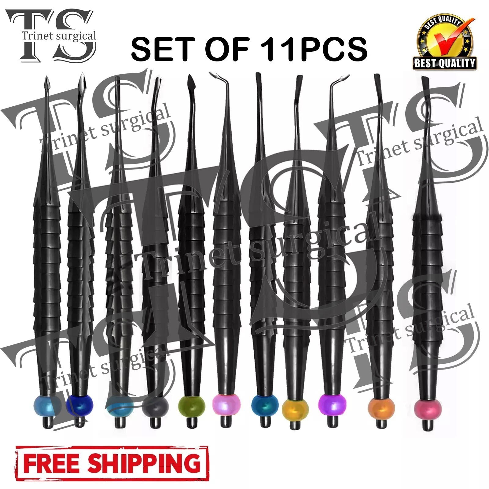 New 11pcs PDL Root Elevator Proximator Luxating Spade Dental Instruments A+
