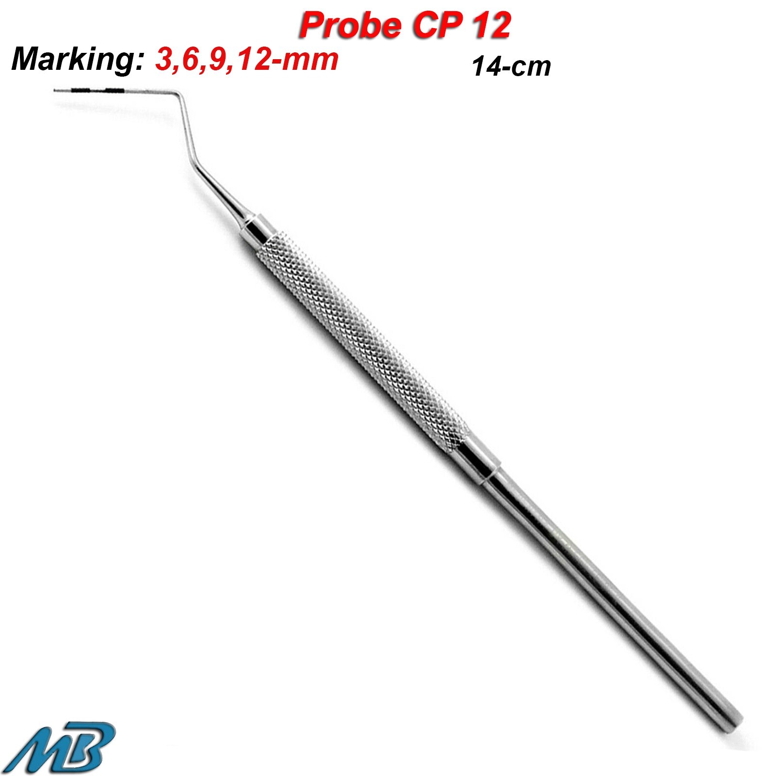 Dental Examination Periodontal Color Coded Tooth Depth Measuring Probe CP-12 Lab