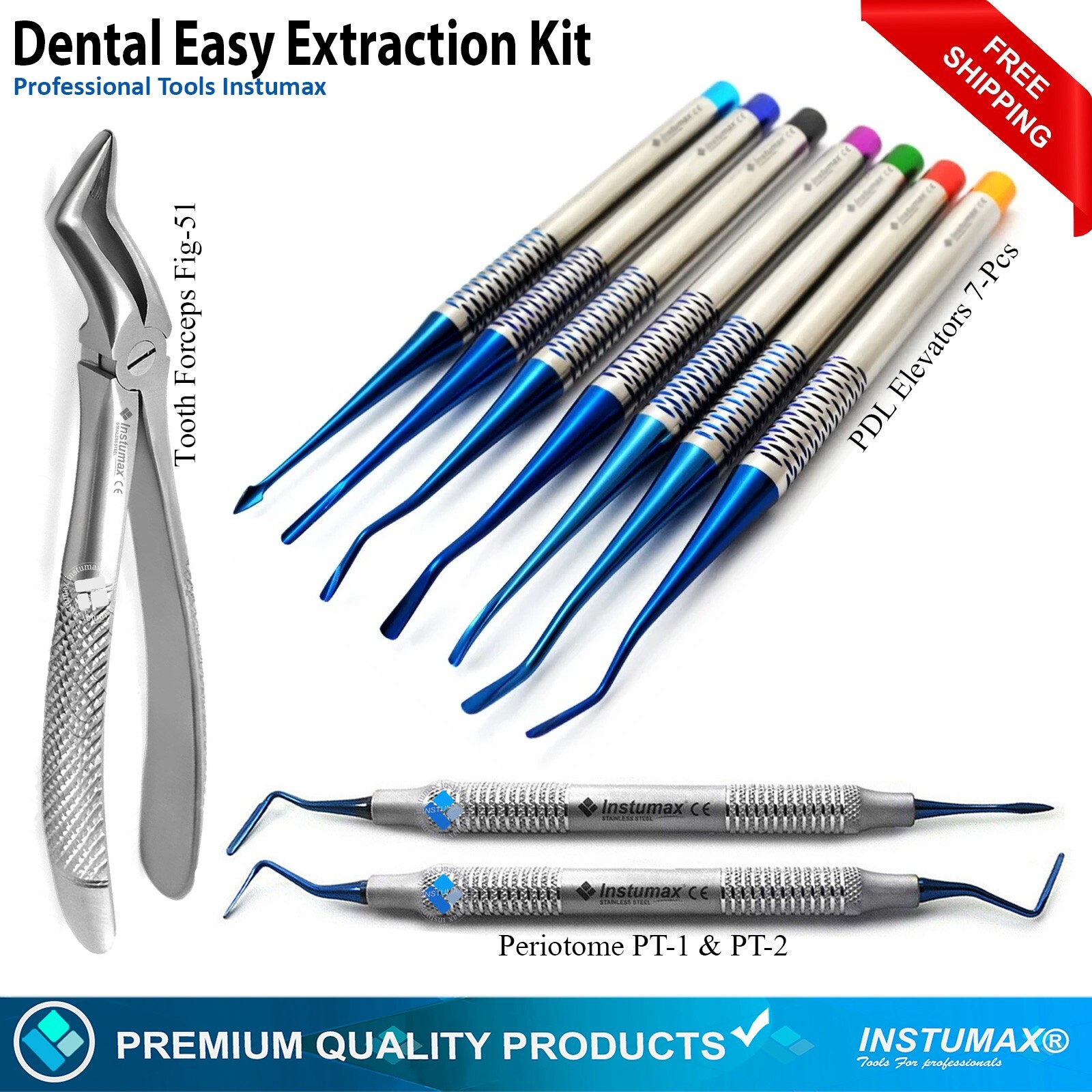 Dental Easy Extraction Kit PDL Atraumatic Extraction Periotome Extracting Forcep