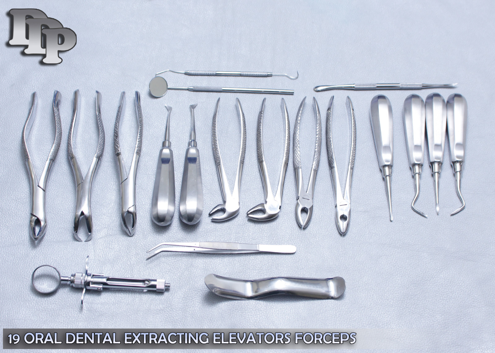 19 PCS ORAL DENTAL ROOT SURGERY EXTRACTING ELEVATORS FORCEPS INSTRUMENTS KIT SET