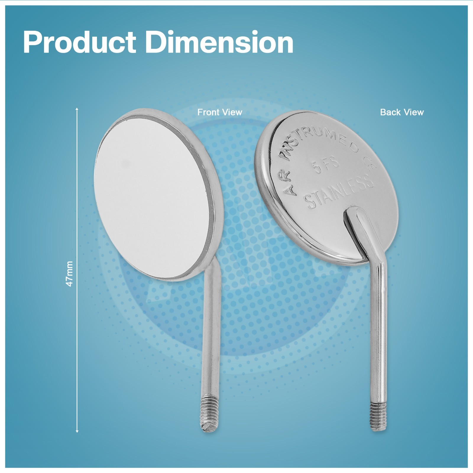 AR Mouth Mirror NO. 5 Magnifying Universal 24mm Dental Instruments German Grade