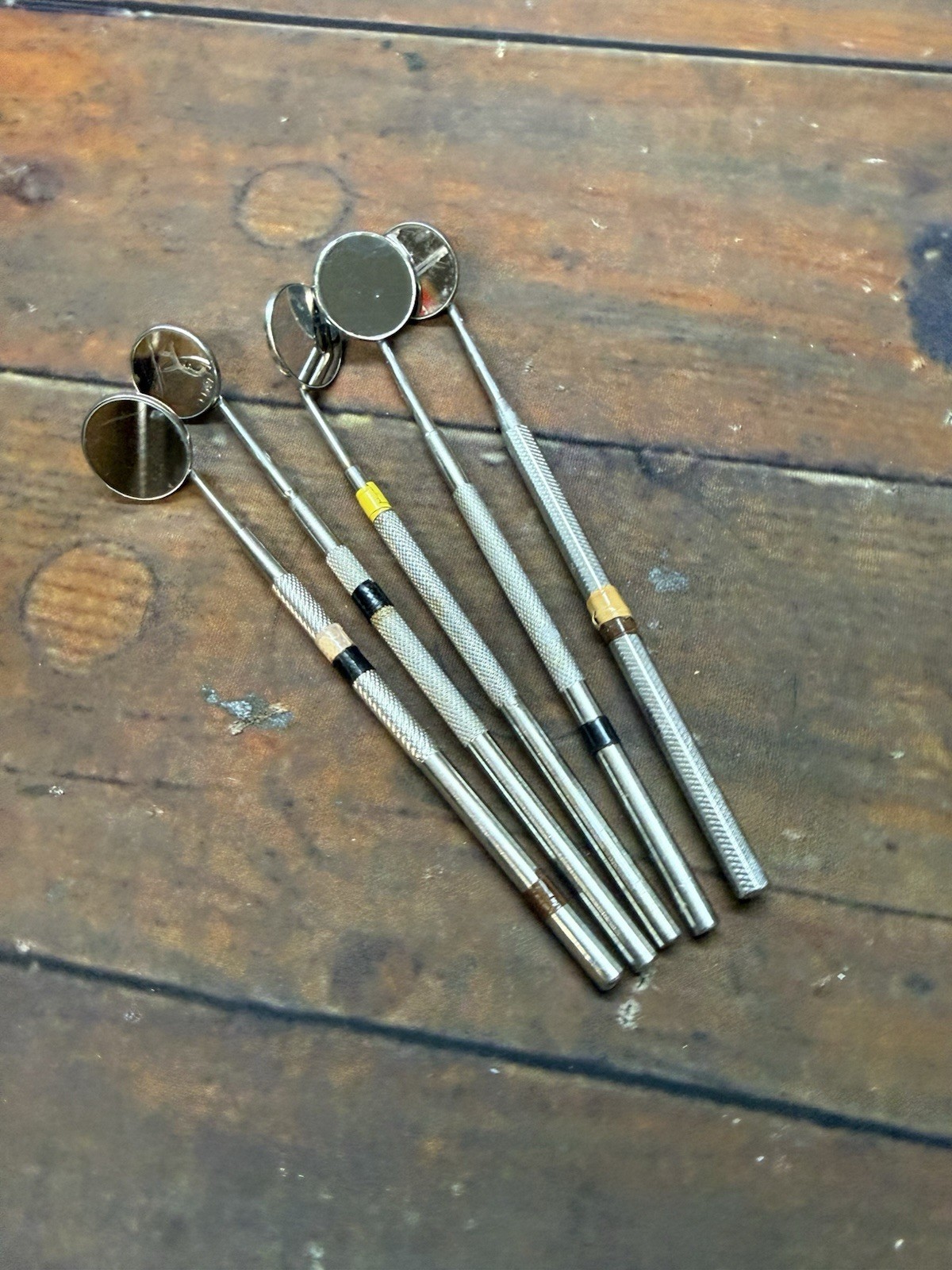 Lot of 5 Dental Mouth Mirrors Mirror Handles Hu-Friedy MH1 Stainless USA CS