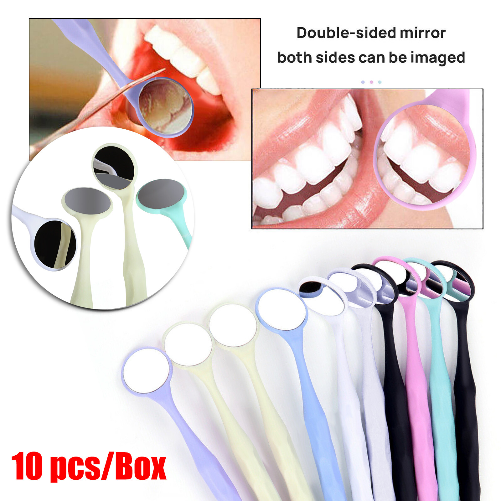 10pcs Dental Mouth Mirrors Double Sided Reflector Oral Mirror Tooth Whitening SA