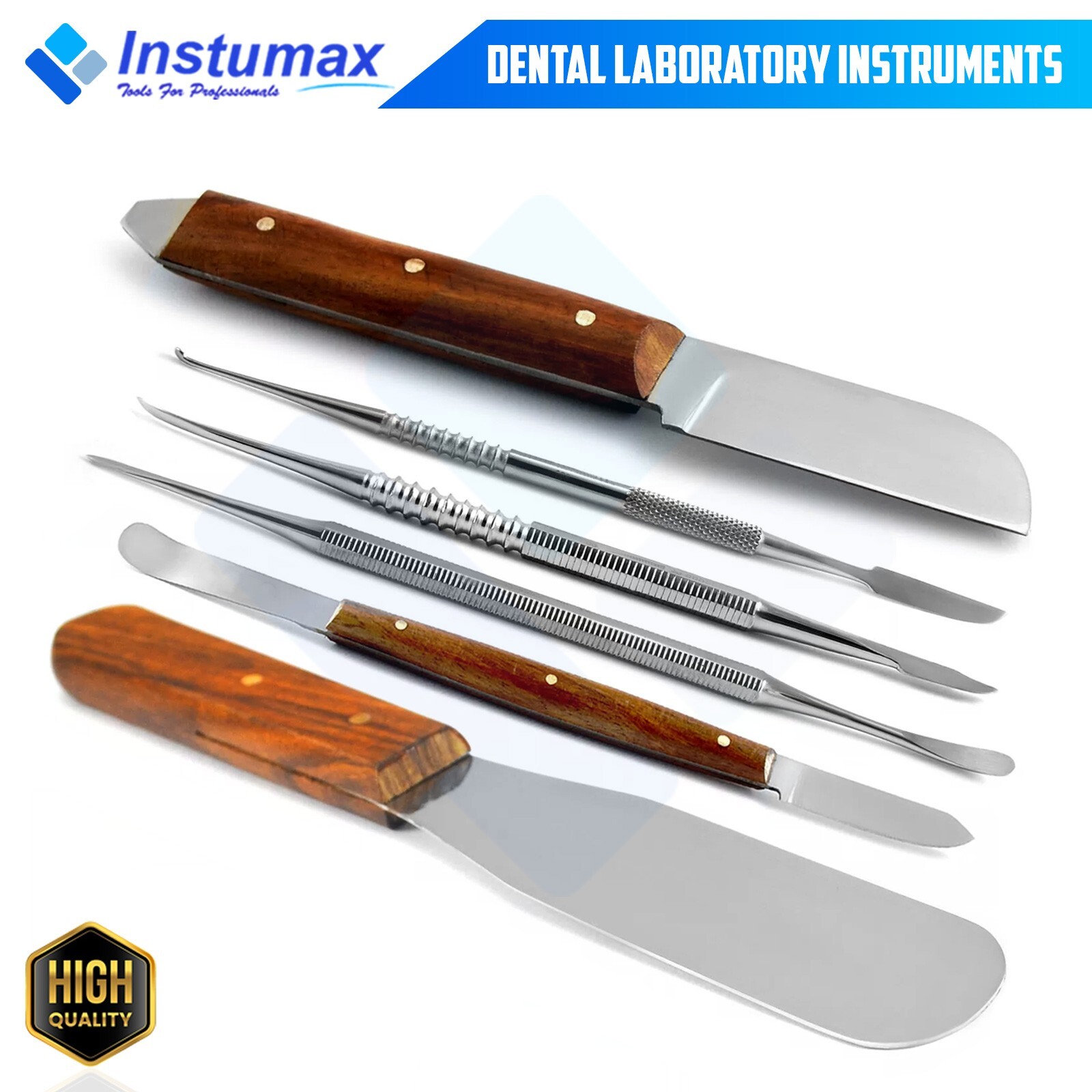 6Pcs Dental Laboratory Set Plaster Alginate Wax Waxing Modelling Carvers
