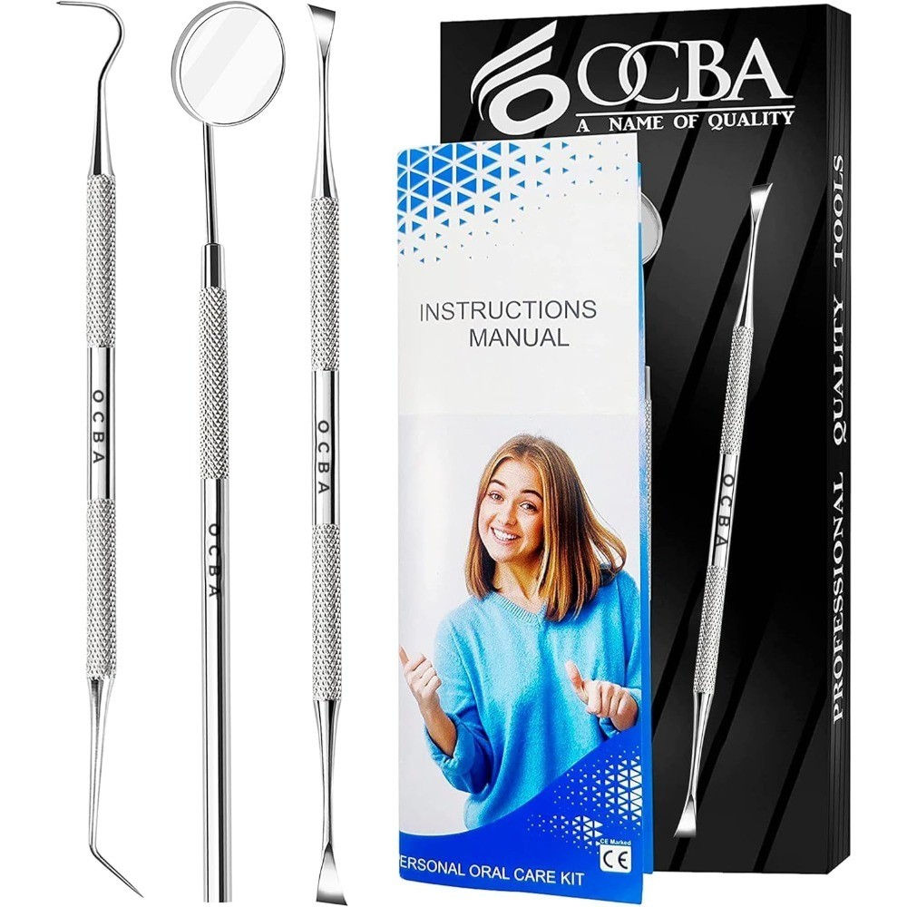 Dental Plaque Remover Teeth Cleaning Kit with Dentist Mirror for Personal and
