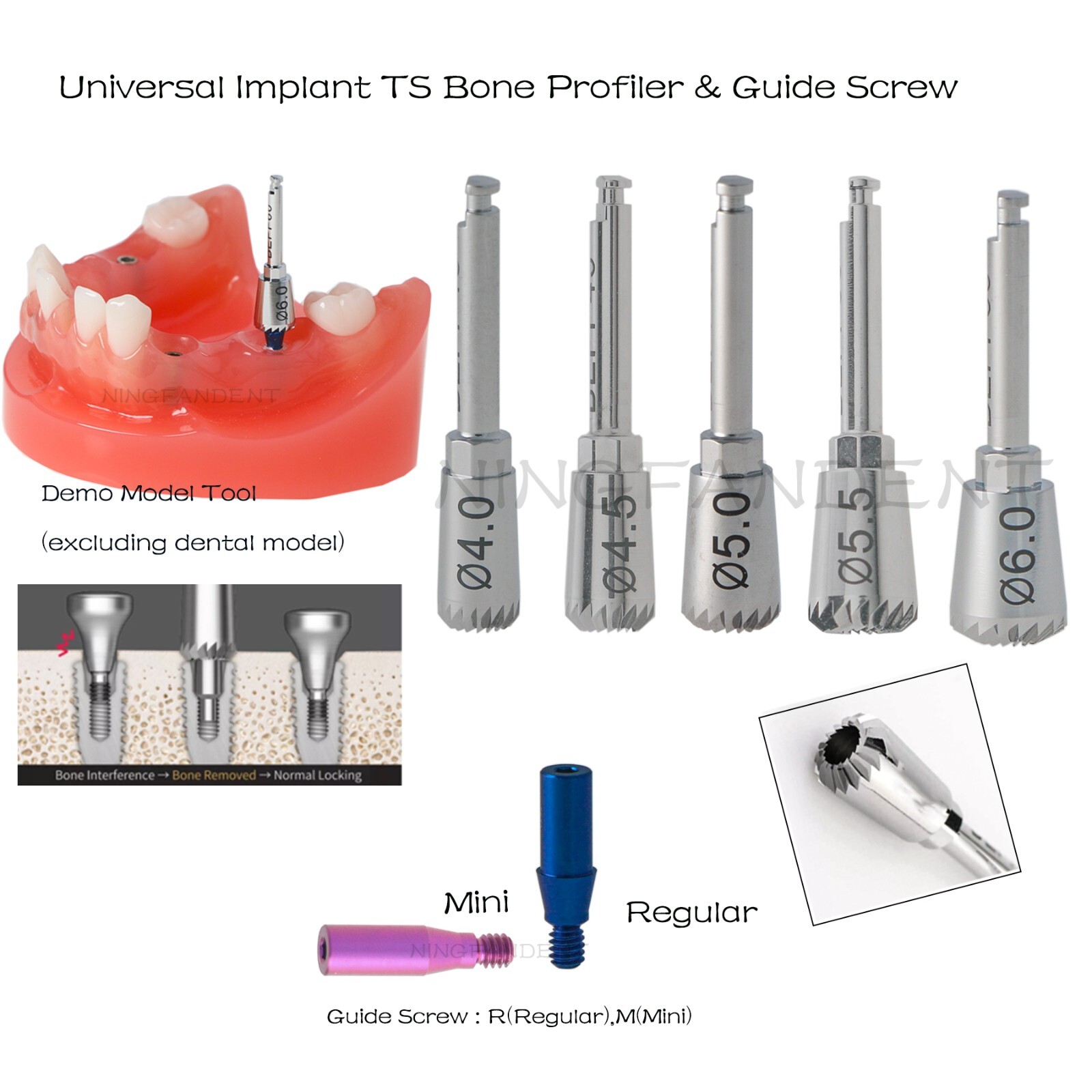 Dental Universal Implant TS Bone Profiler & Guide Screw Tool