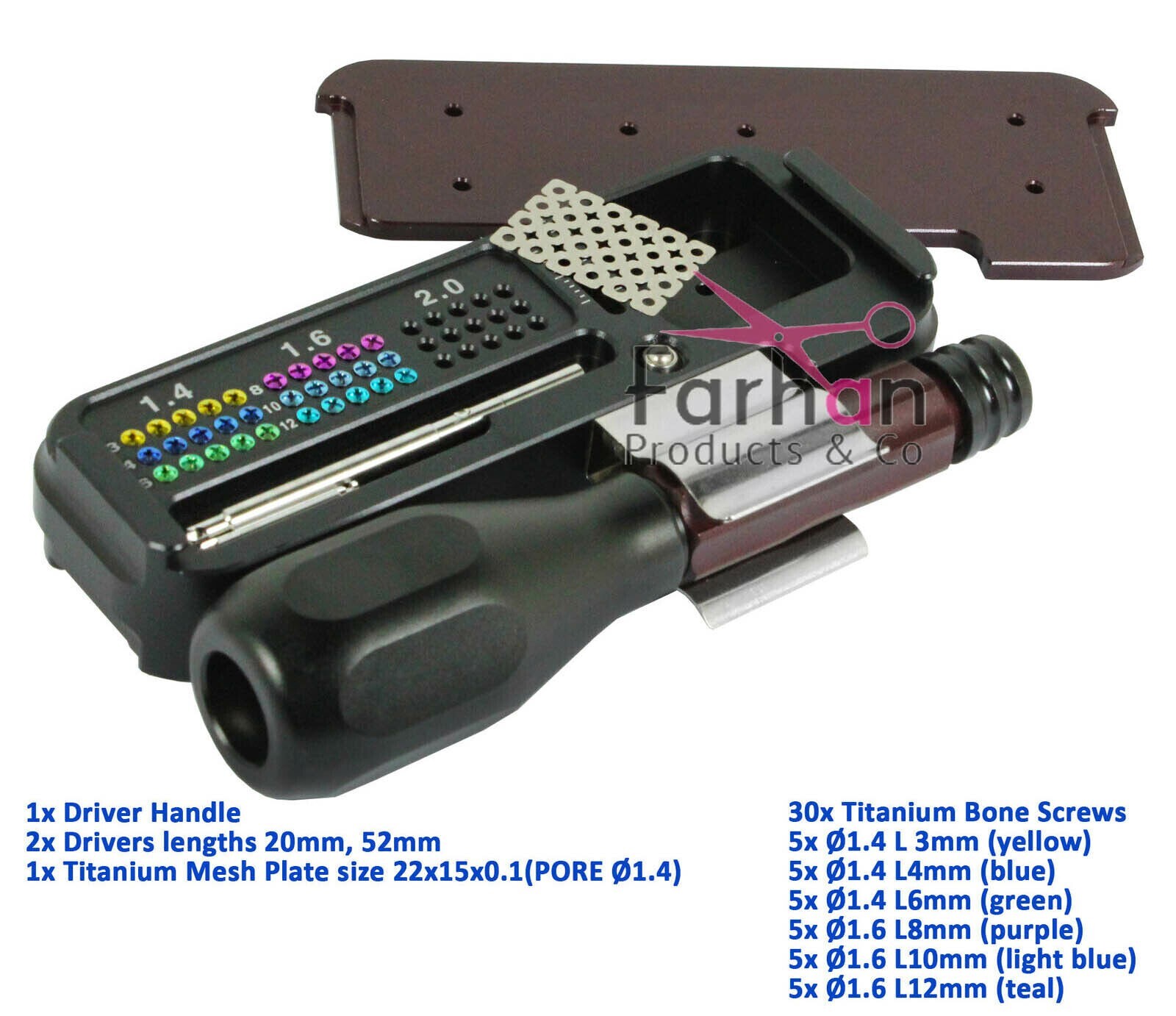 New Dental GBR Guided Regeneration System Mini Kit Fixation Screwz Surgical Too
