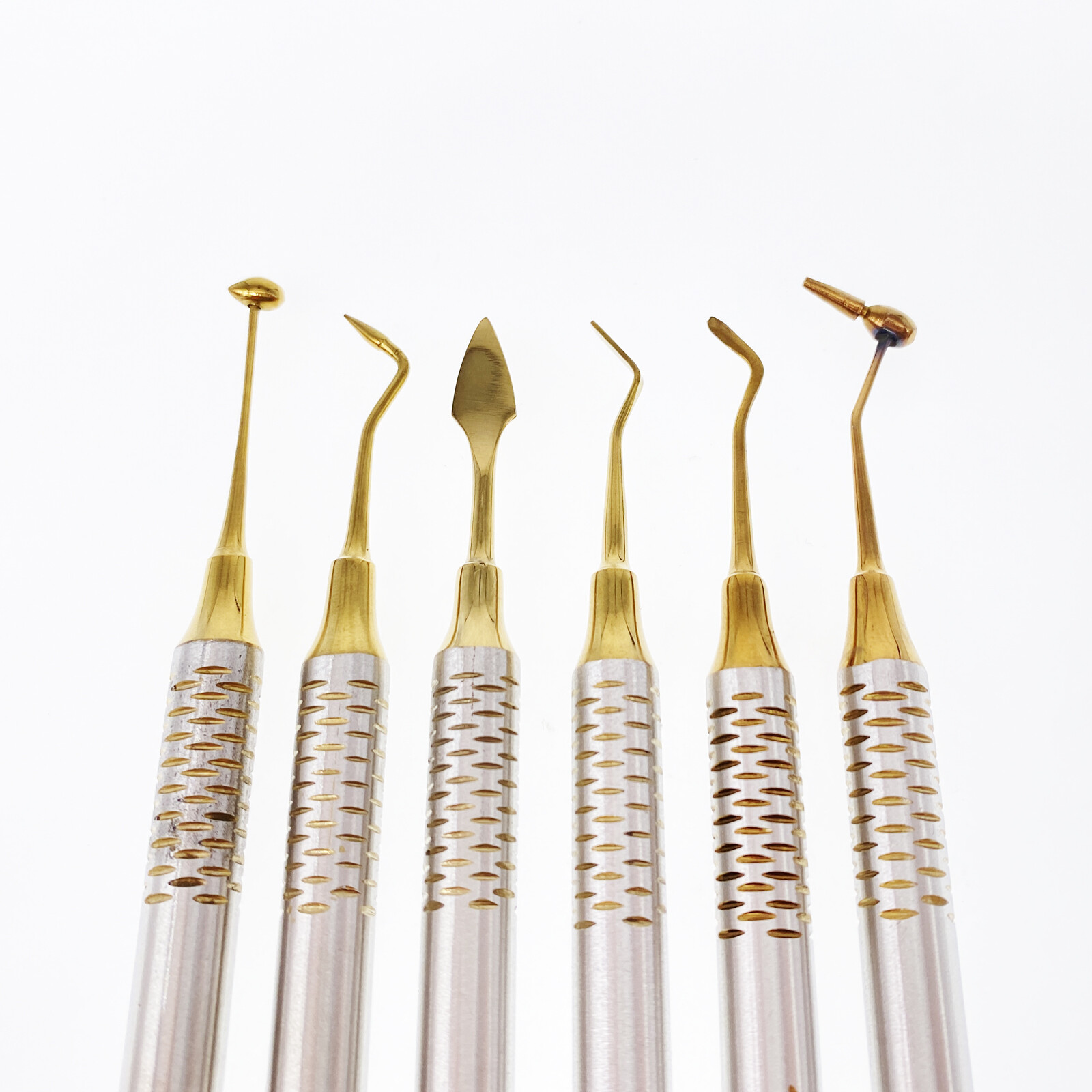 6 Pcs Dental Composite Filling Instrument Gold Coated Restorative Kit