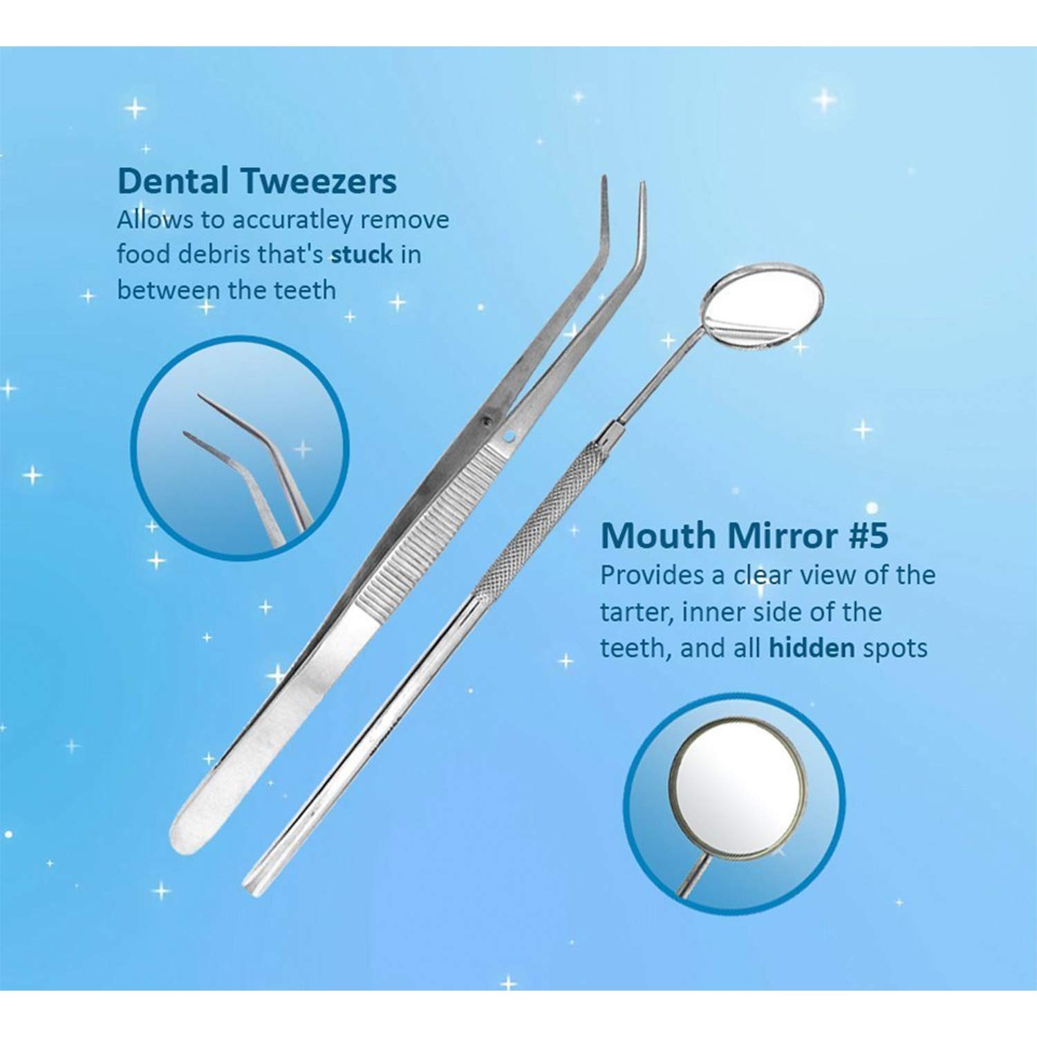 Professional Dental Tools Kit, Teeth Cleaning Oral Care Kit, Tooth Pick Denta…