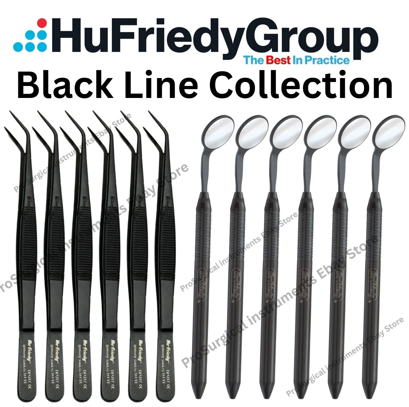 Hu-Friedy Blackline Cone Socket Mirror Handles MH6 Plier Utility Pick Up DPU17