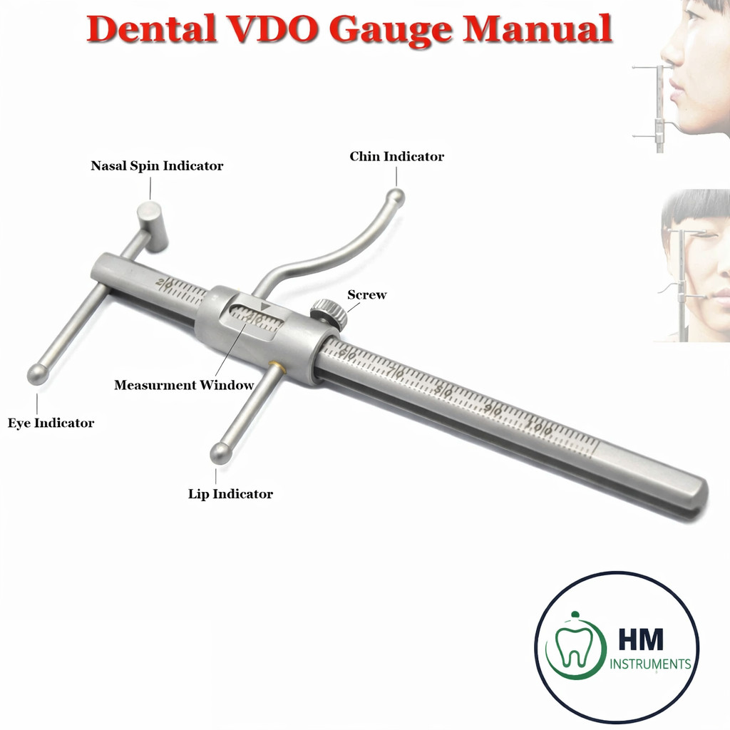 Venus Apollo VDO Gauge Dental Prosthodontics Denture Occlusion Ruler Steel