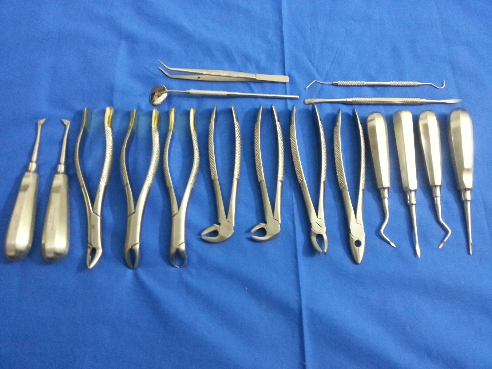 17 PC BASIC ORAL DENTAL SURGERY EXTRACTION ELEVATORS FORCEPS INSTRUMENTS KIT SET