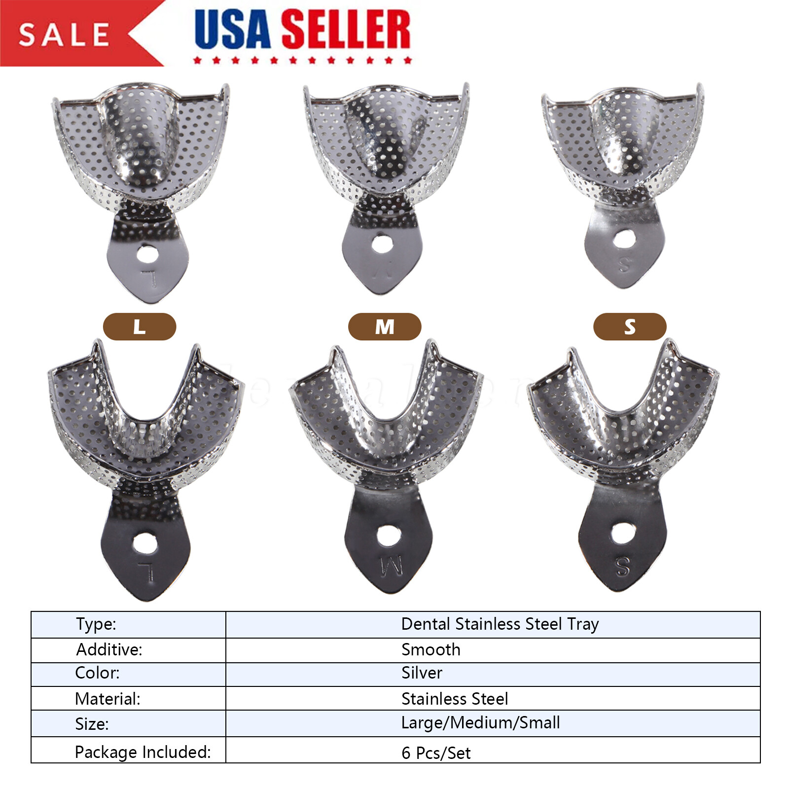 Autoclave Perforated Dental Impression Trays Upper + Lower