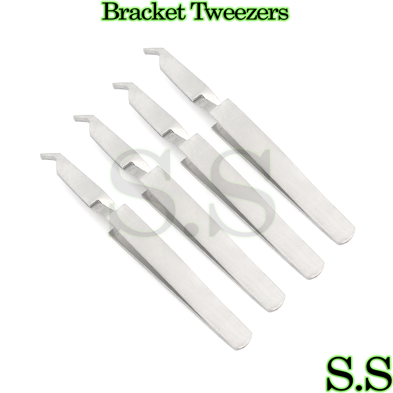 4 PCS Bracket Tweezers 4.5″ Narrow Tips Orthodontic Dental Instruments