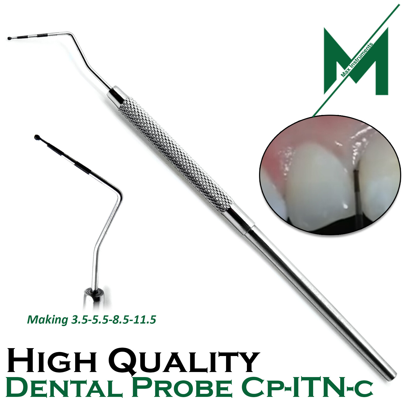 Dental Color Coded Marking Probes CP-ITN Periodontal Stainless Steel Pocket Dept